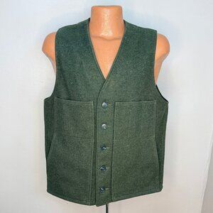 Vintage 1990s Filson Green Wool Vest, Style 20, C.C. Filson Co Size 42